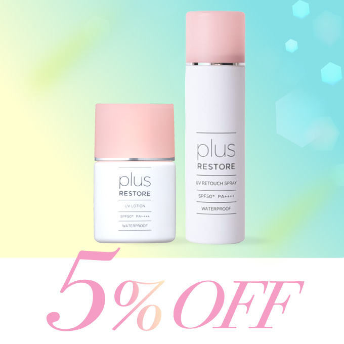 plus RESTORE（プラスリストア）【セットで５％オフ】UVローション＆UVリタッチスプレー